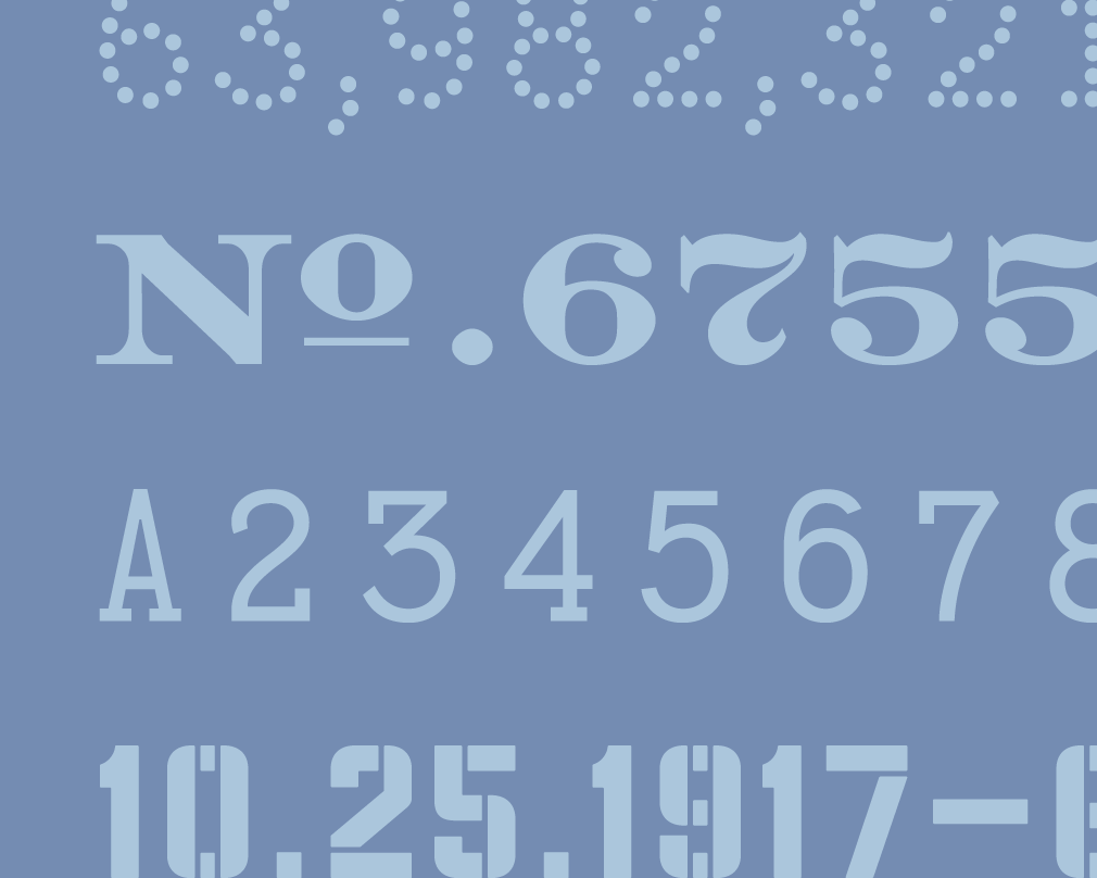 different fonts numbers